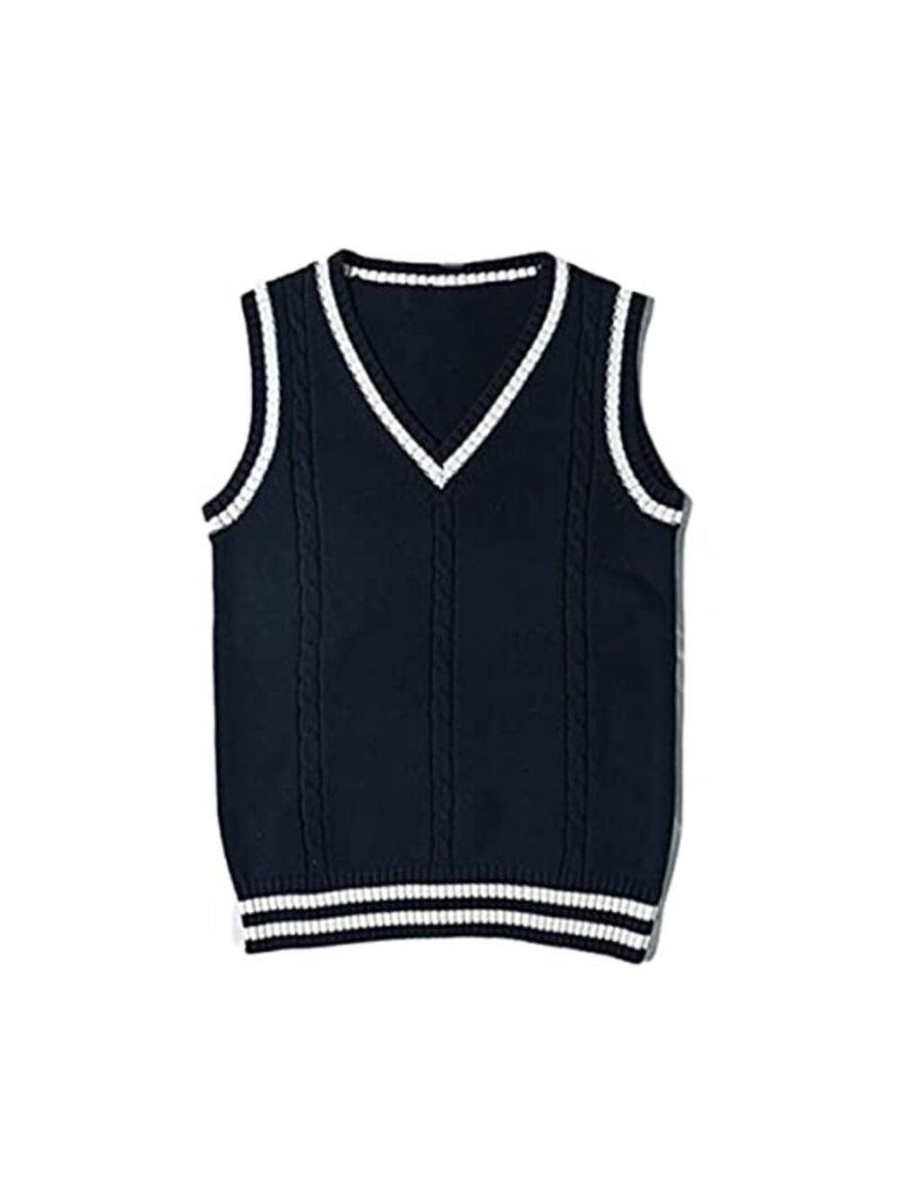 Women's V Neck Sweater Vest Cotton Sleeveless Knit Pullover Tank Top School